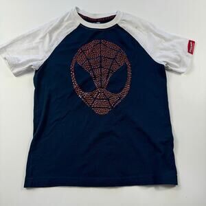 Marvel Spider-Man Studded Mask Boys Short Sleeve Raglan T-Shirt, Size Medium 8
